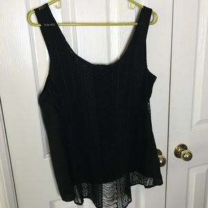 Black tank size large lace knit back